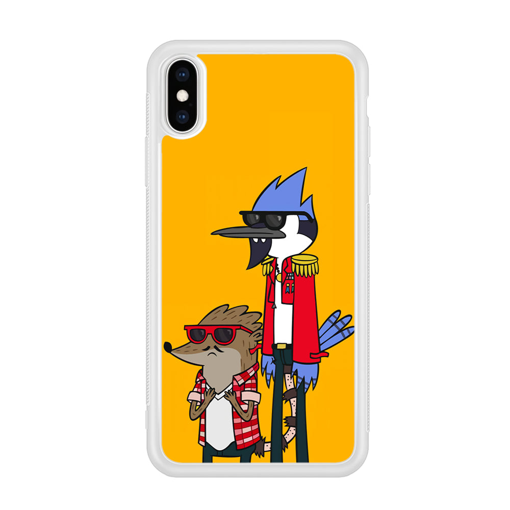 Regular Show Rigby and Mordecai iPhone Xs Case-Phone Case-Rubber White (2D Case)-Altracase