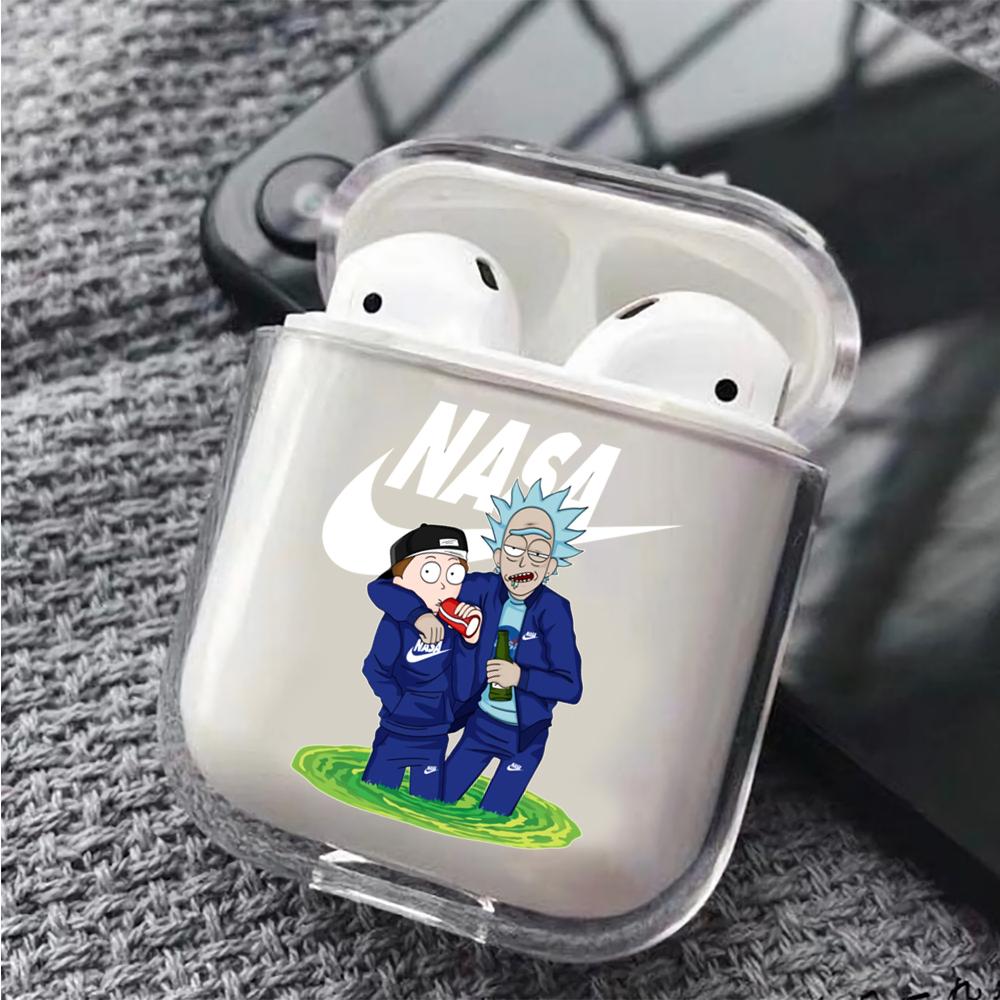 Rick and Morty Nasa Blue Hard Plastic Protective Clear Case Cover For Apple Airpods-AirPod Case-Altracase
