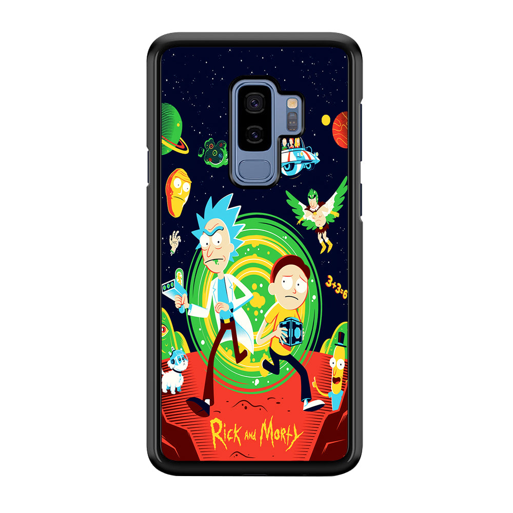 Rick and Morty Cartoon Poster Samsung Galaxy S9 Plus Case-Phone Case-Rubber Black (2D Case)-Altracase