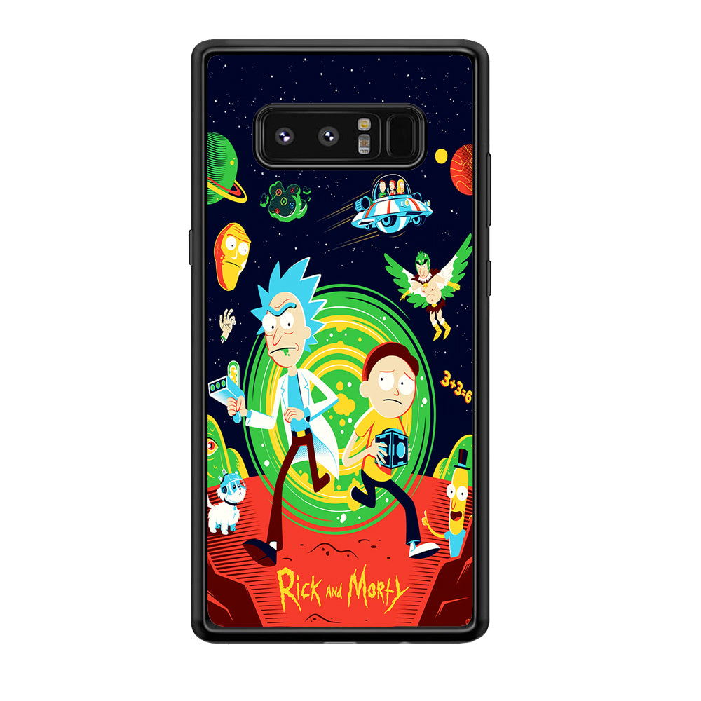 Rick and Morty Cartoon Poster Samsung Galaxy Note 8 Case-Phone Case-Rubber Black (2D Case)-Altracase