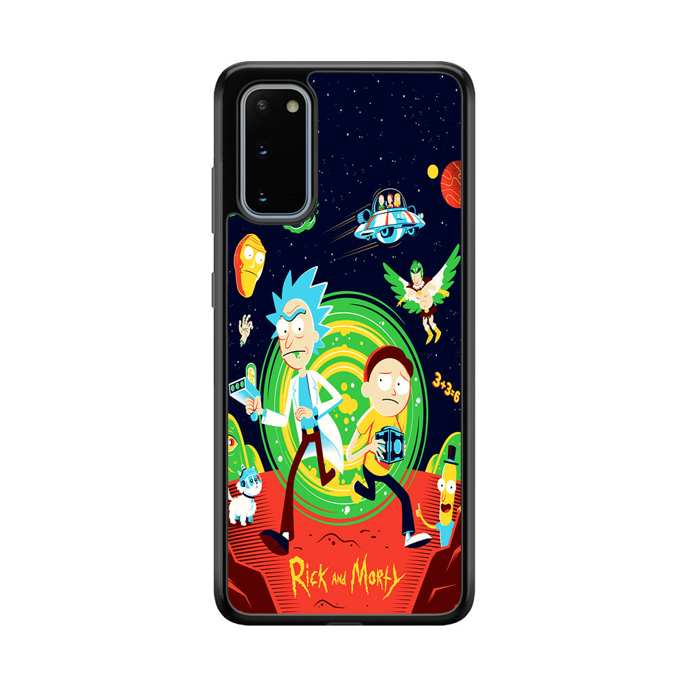 Rick and Morty Cartoon Poster Samsung Galaxy S20 Case-Phone Case-Rubber Black (2D Case)-Altracase