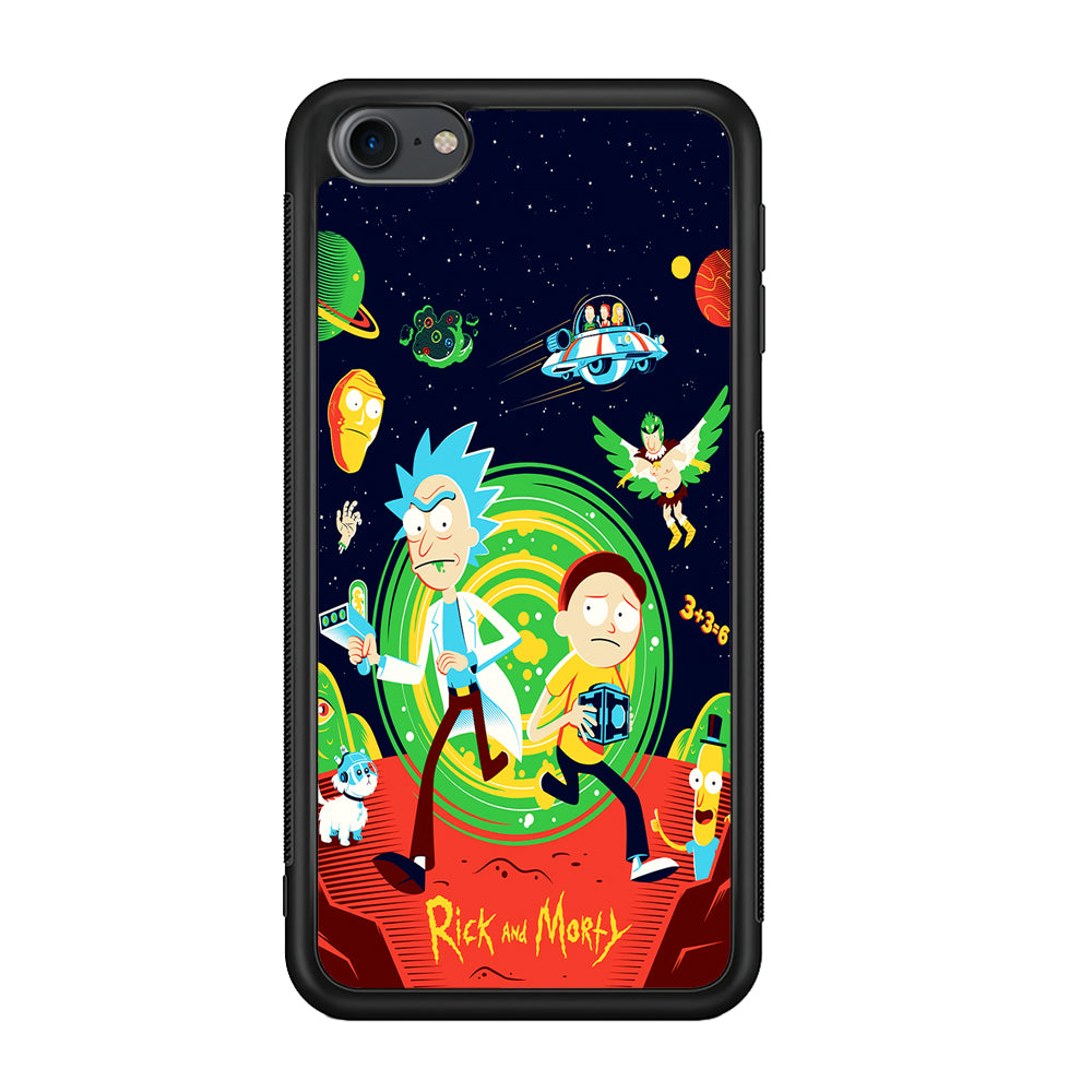 Rick and Morty Cartoon Poster iPod Touch 6 Case-Phone Case-Rubber Black (2D Case)-Altracase