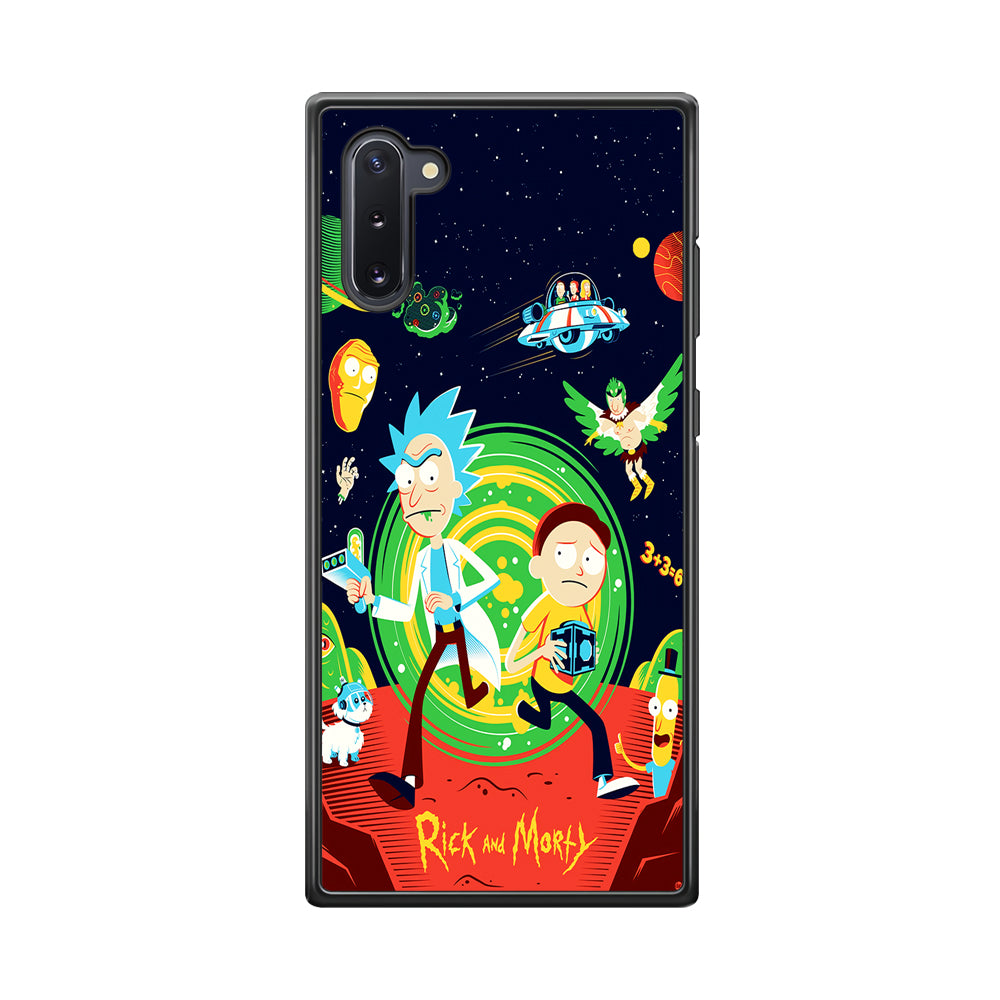 Rick and Morty Cartoon Poster Samsung Galaxy Note 10 Case-Phone Case-Rubber Black (2D Case)-Altracase