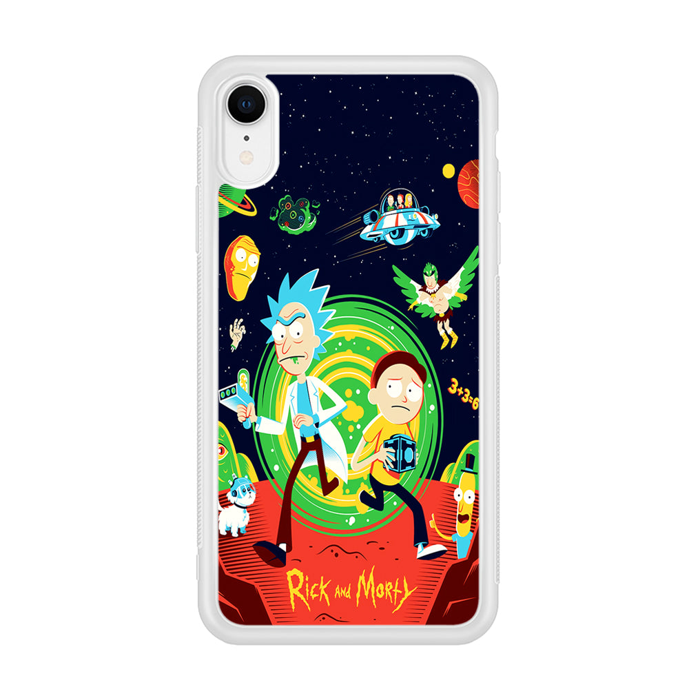 Rick and Morty Cartoon Poster iPhone XR Case-Phone Case-Rubber White (2D Case)-Altracase