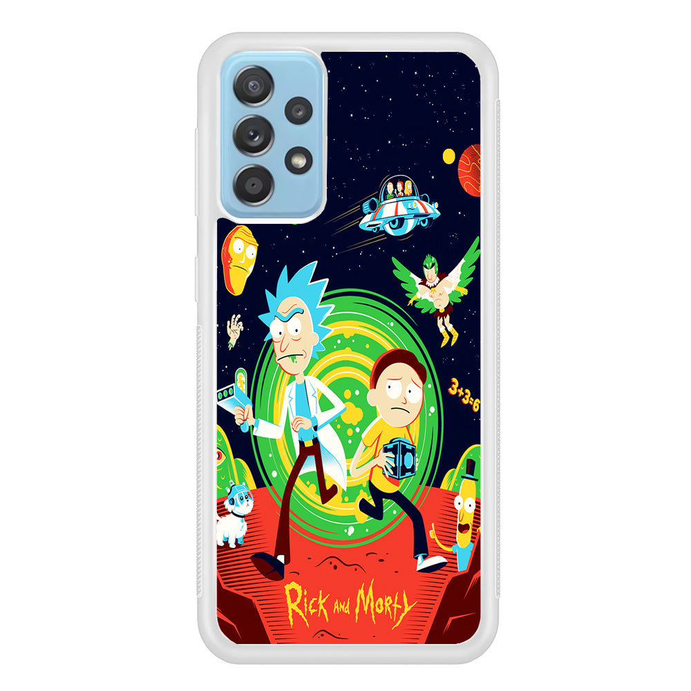 Rick and Morty Cartoon Poster Samsung Galaxy A72 Case-Phone Case-Rubber White (2D Case)-Altracase