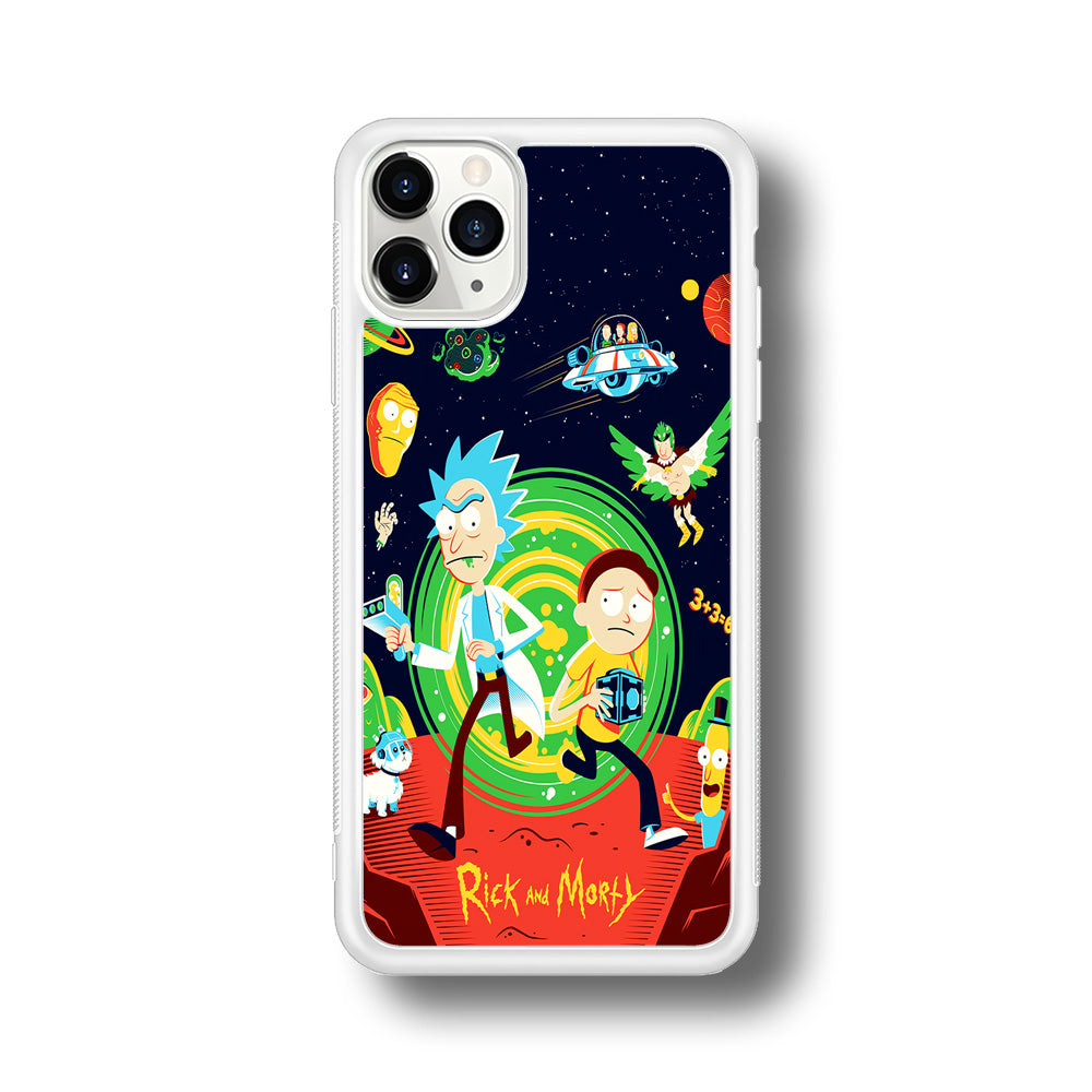 Rick and Morty Cartoon Poster iPhone 11 Pro Max Case-Phone Case-Rubber White (2D Case)-Altracase