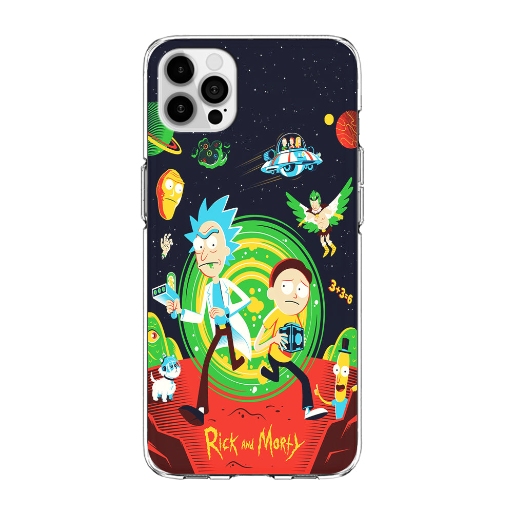 Rick and Morty Cartoon Poster iPhone 15 Pro Max Case-Phone Case-Clear Soft Case-Altracase