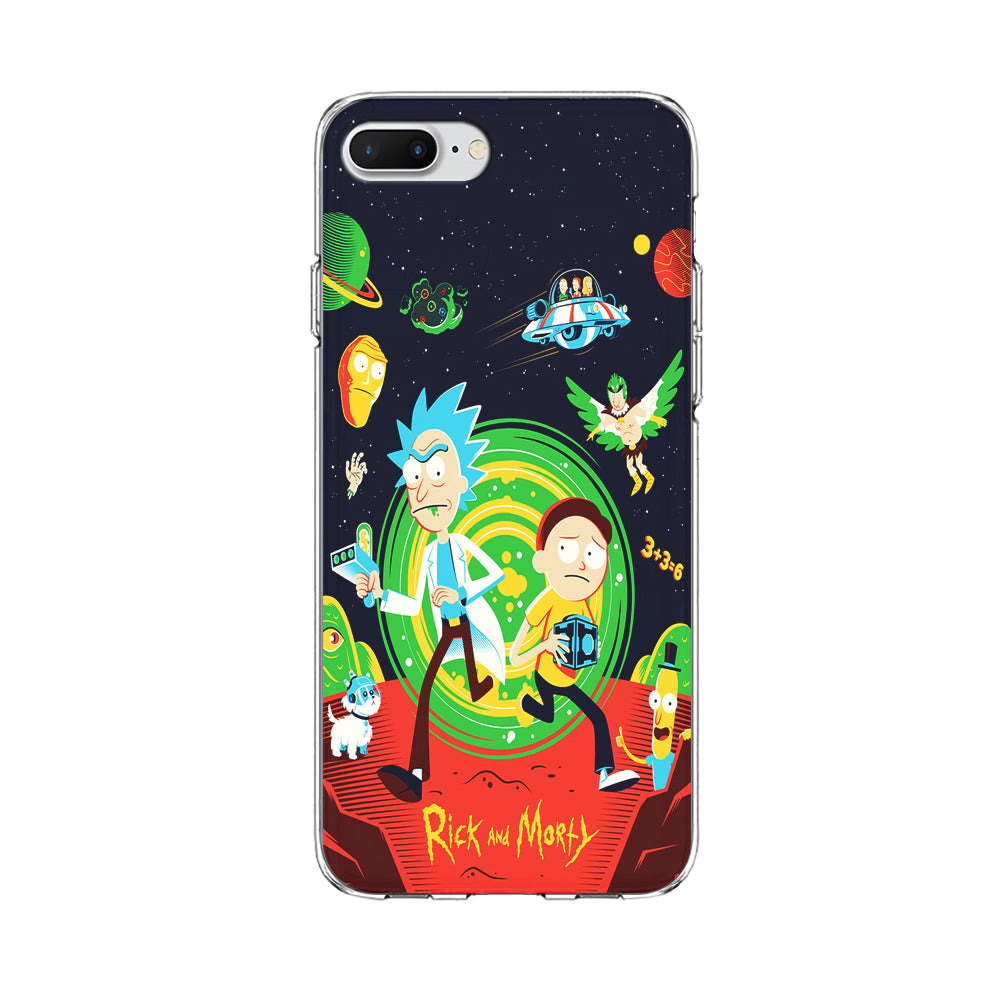 Rick and Morty Cartoon Poster iPhone 8 Plus Case-Phone Case-Clear Soft Case-Altracase