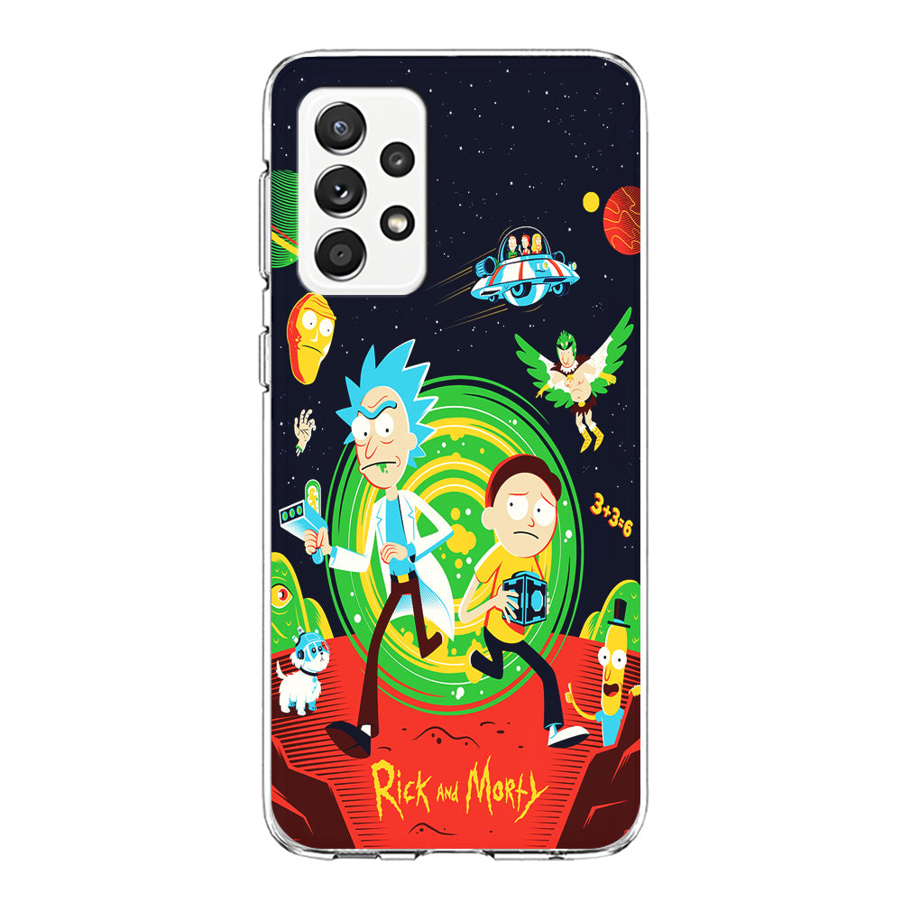 Rick and Morty Cartoon Poster Samsung Galaxy A72 Case-Phone Case-Clear Soft Case-Altracase