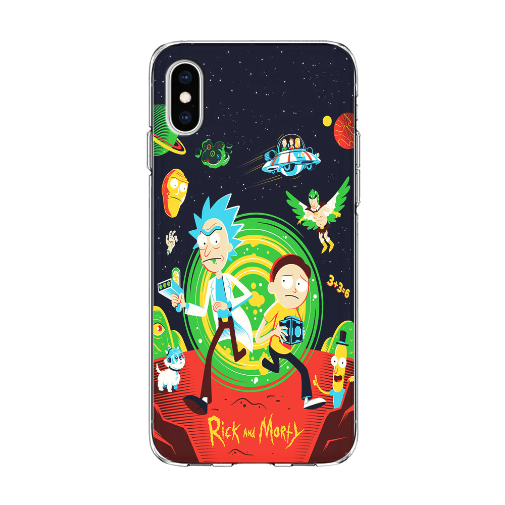 Rick and Morty Cartoon Poster iPhone Xs Case-Phone Case-Clear Soft Case-Altracase