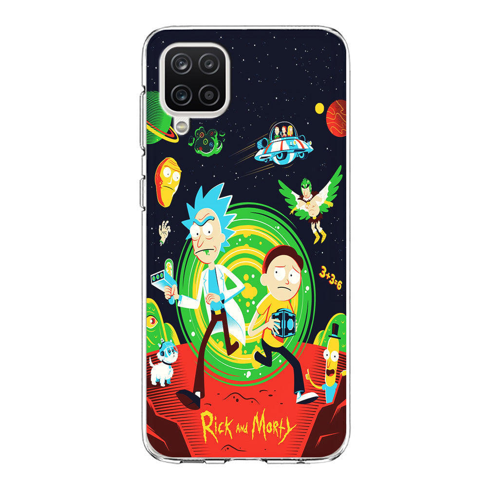 Rick and Morty Cartoon Poster Samsung Galaxy A12 Case-Phone Case-Clear Soft Case-Altracase