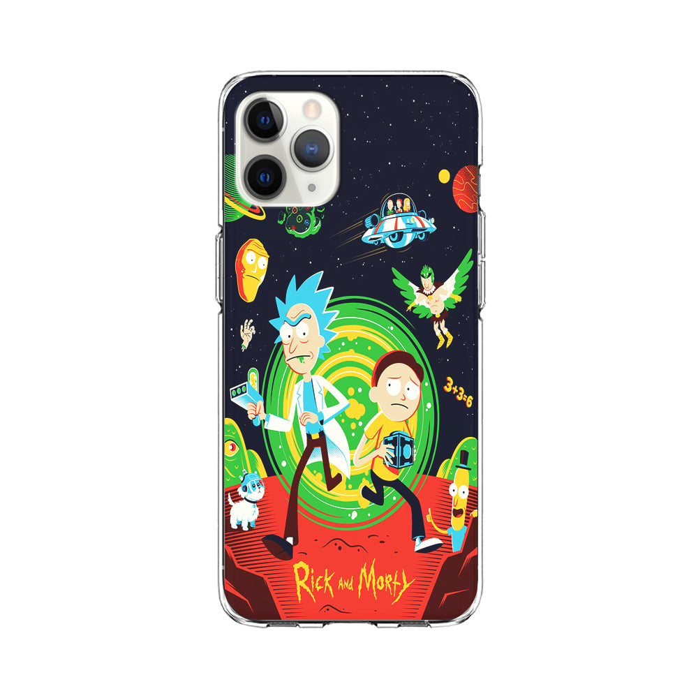 Rick and Morty Cartoon Poster iPhone 11 Pro Max Case-Phone Case-Clear Soft Case-Altracase