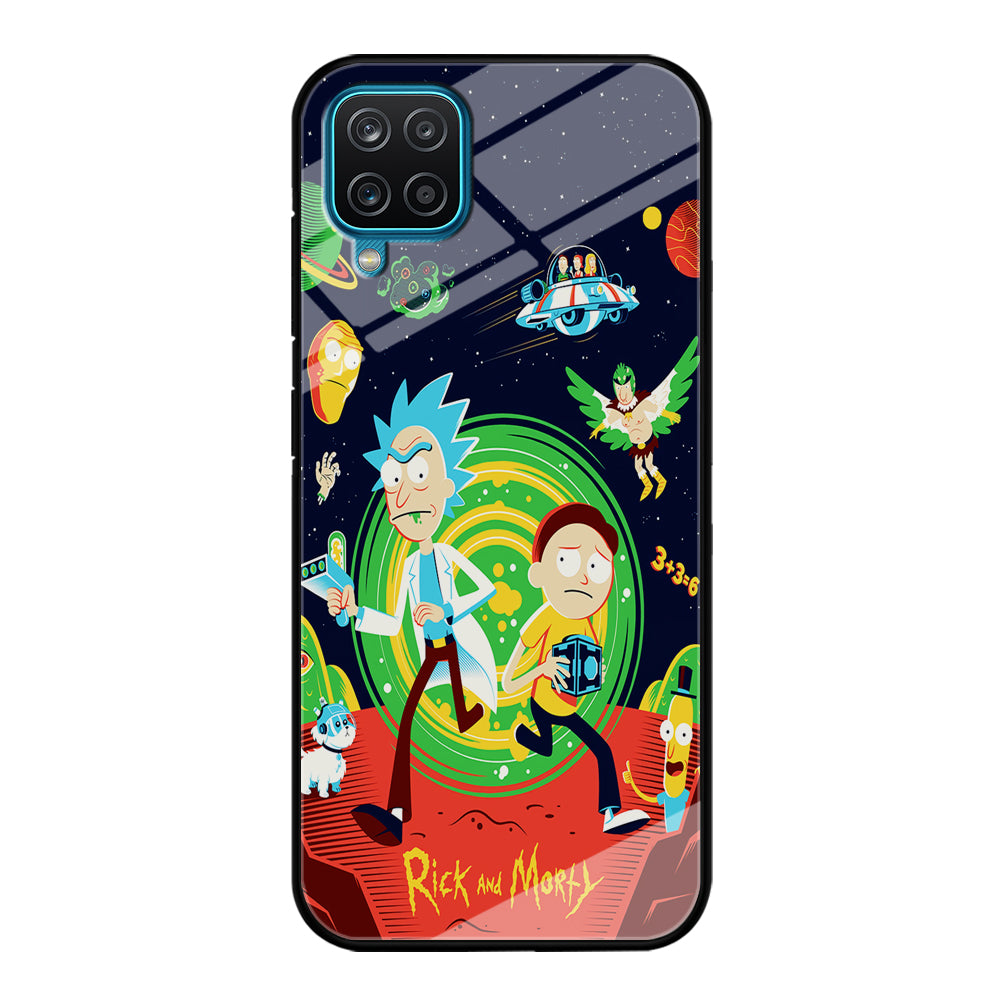 Rick and Morty Cartoon Poster Samsung Galaxy A12 Case-Phone Case-Tempered Glass Case-Altracase