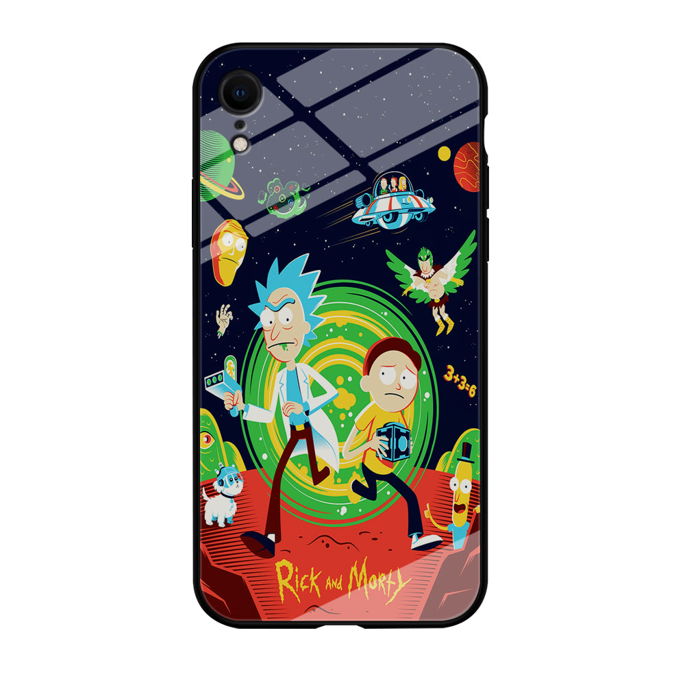 Rick and Morty Cartoon Poster iPhone XR Case-Phone Case-Tempered Glass Case-Altracase