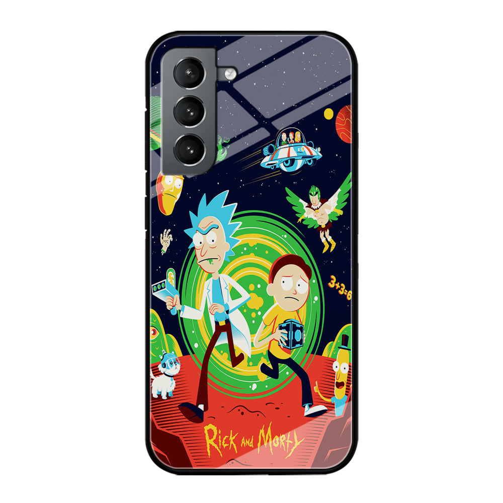 Rick and Morty Cartoon Poster Samsung Galaxy S23 Plus Case-Phone Case-Tempered Glass Case-Altracase