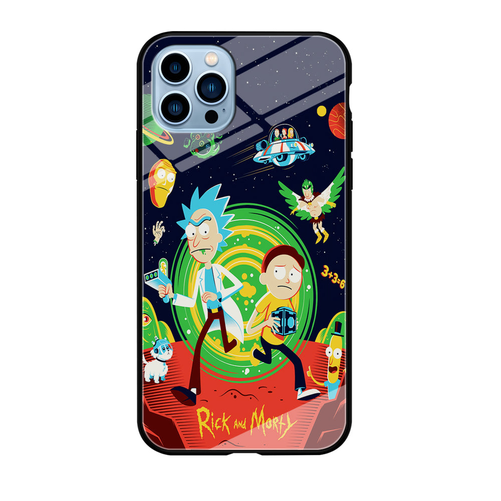 Rick and Morty Cartoon Poster iPhone 12 Pro Max Case-Phone Case-Tempered Glass Case-Altracase