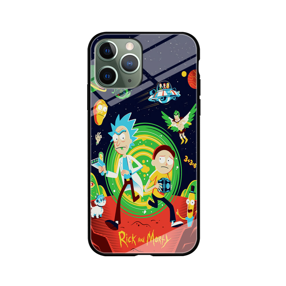 Rick and Morty Cartoon Poster iPhone 11 Pro Max Case-Phone Case-Tempered Glass Case-Altracase