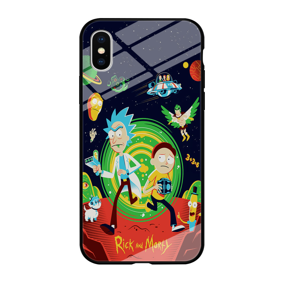 Rick and Morty Cartoon Poster iPhone Xs Case-Phone Case-Tempered Glass Case-Altracase