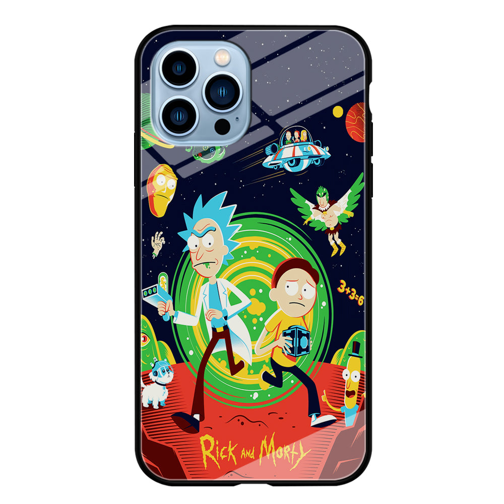 Rick and Morty Cartoon Poster iPhone 15 Pro Case-Phone Case-Tempered Glass Case-Altracase
