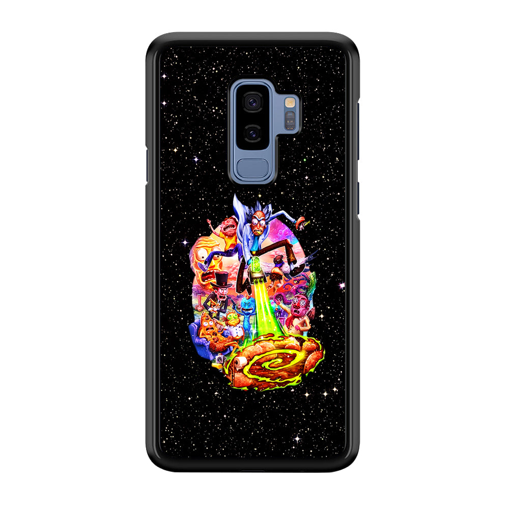 Rick and Morty Galaxy Starlight Samsung Galaxy S9 Plus Case-Phone Case-Rubber Black (2D Case)-Altracase