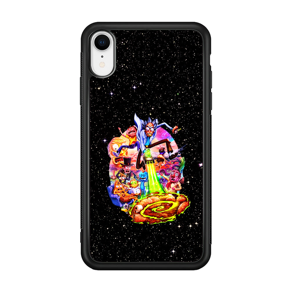 Rick and Morty Galaxy Starlight iPhone XR Case-Phone Case-Rubber Black (2D Case)-Altracase