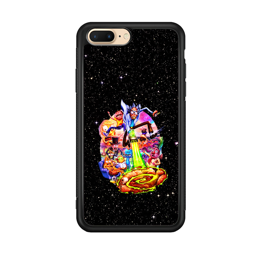 Rick and Morty Galaxy Starlight iPhone 8 Plus Case-Phone Case-Rubber Black (2D Case)-Altracase