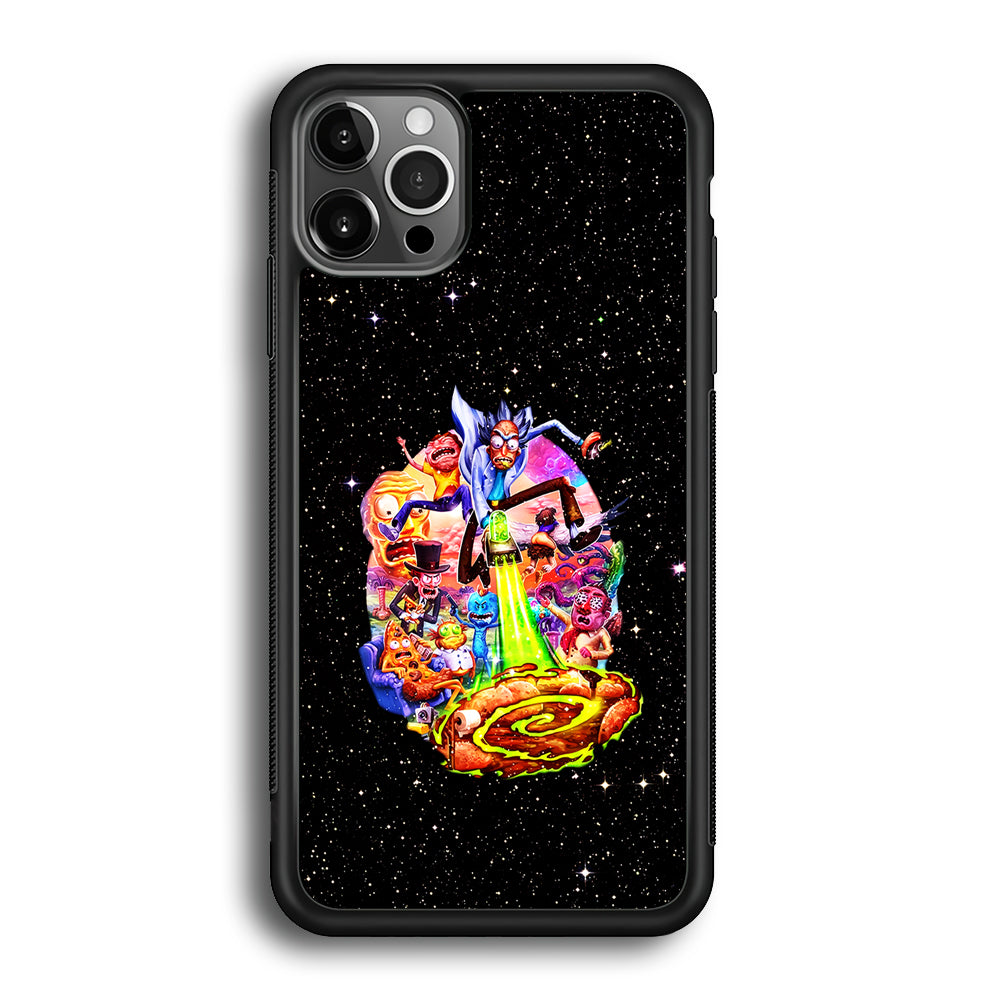 Rick and Morty Galaxy Starlight iPhone 12 Pro Max Case-Phone Case-Rubber Black (2D Case)-Altracase