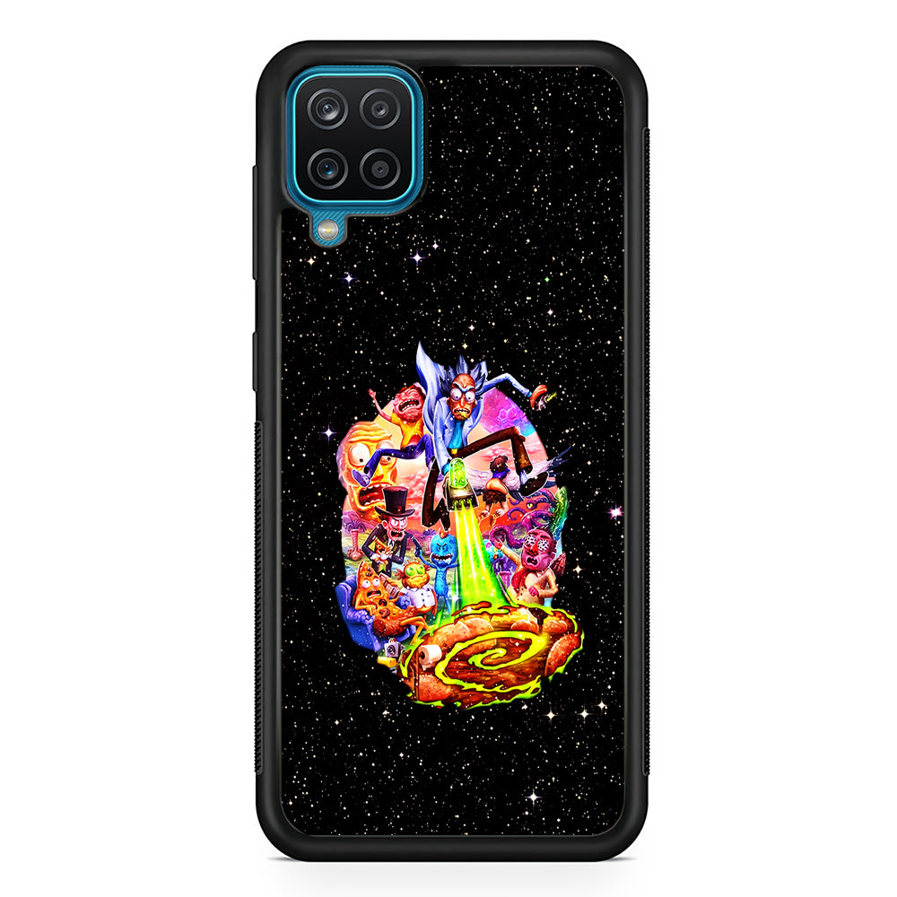 Rick and Morty Galaxy Starlight Samsung Galaxy A12 Case-Phone Case-Rubber Black (2D Case)-Altracase
