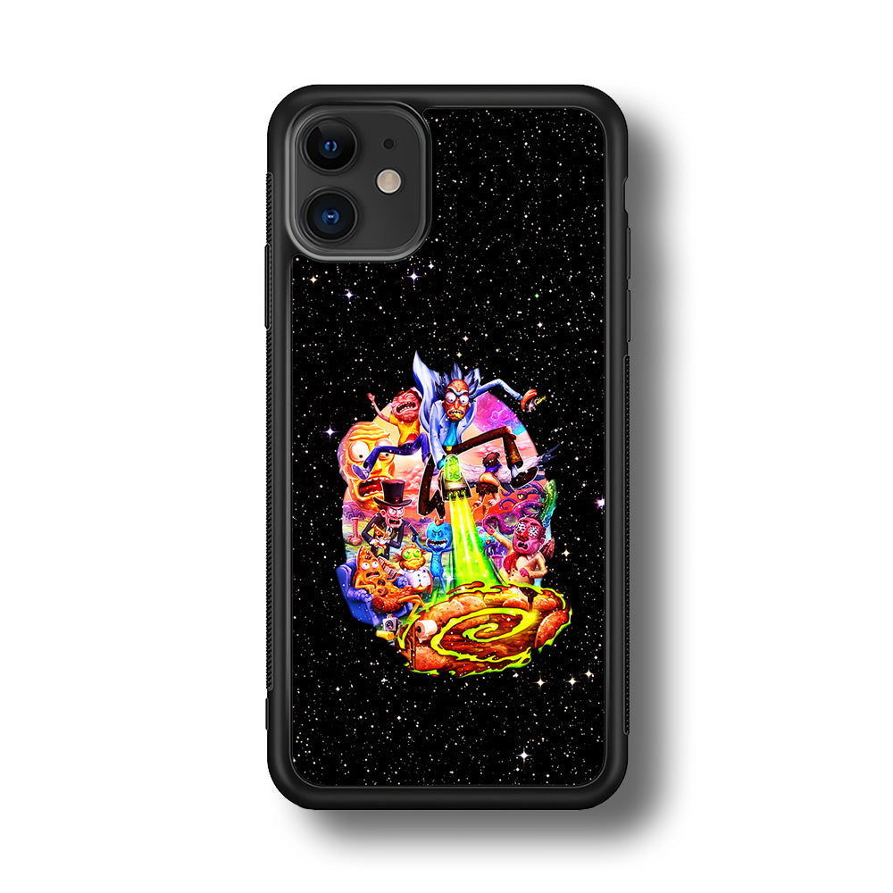 Rick and Morty Galaxy Starlight iPhone 11 Case-Phone Case-Rubber Black (2D Case)-Altracase