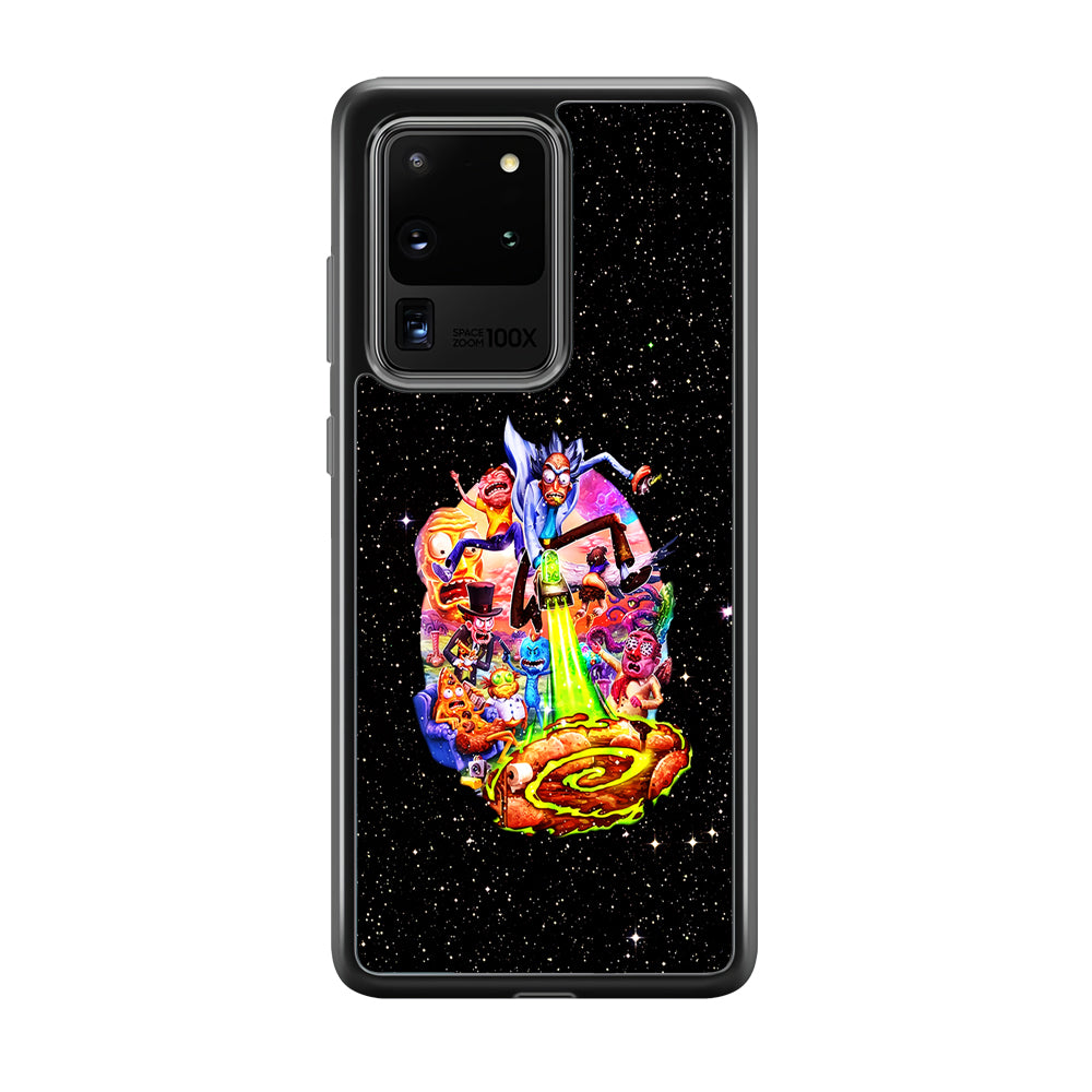 Rick and Morty Galaxy Starlight Samsung Galaxy S20 Ultra Case-Phone Case-Rubber Black (2D Case)-Altracase