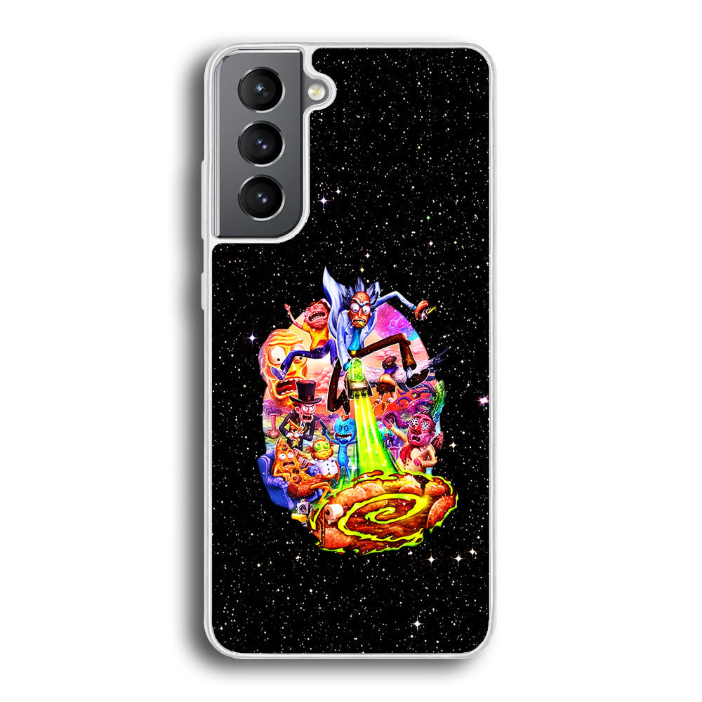 Rick and Morty Galaxy Starlight Samsung Galaxy S23 Plus Case-Phone Case-Rubber White (2D Case)-Altracase