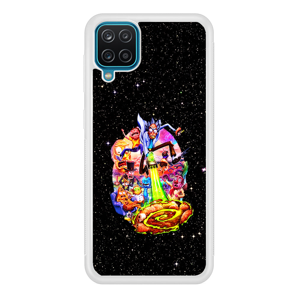 Rick and Morty Galaxy Starlight Samsung Galaxy A12 Case-Phone Case-Rubber White (2D Case)-Altracase