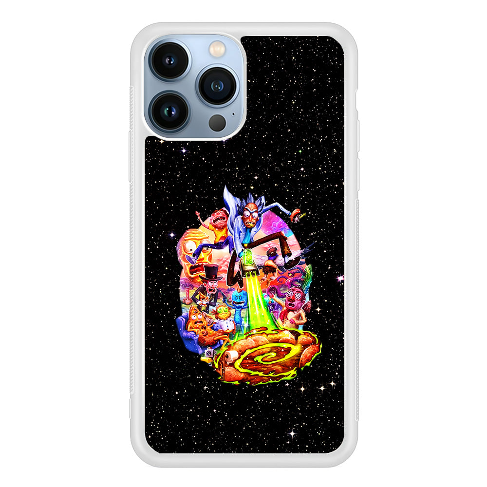 Rick and Morty Galaxy Starlight iPhone 15 Pro Case-Phone Case-Rubber White (2D Case)-Altracase
