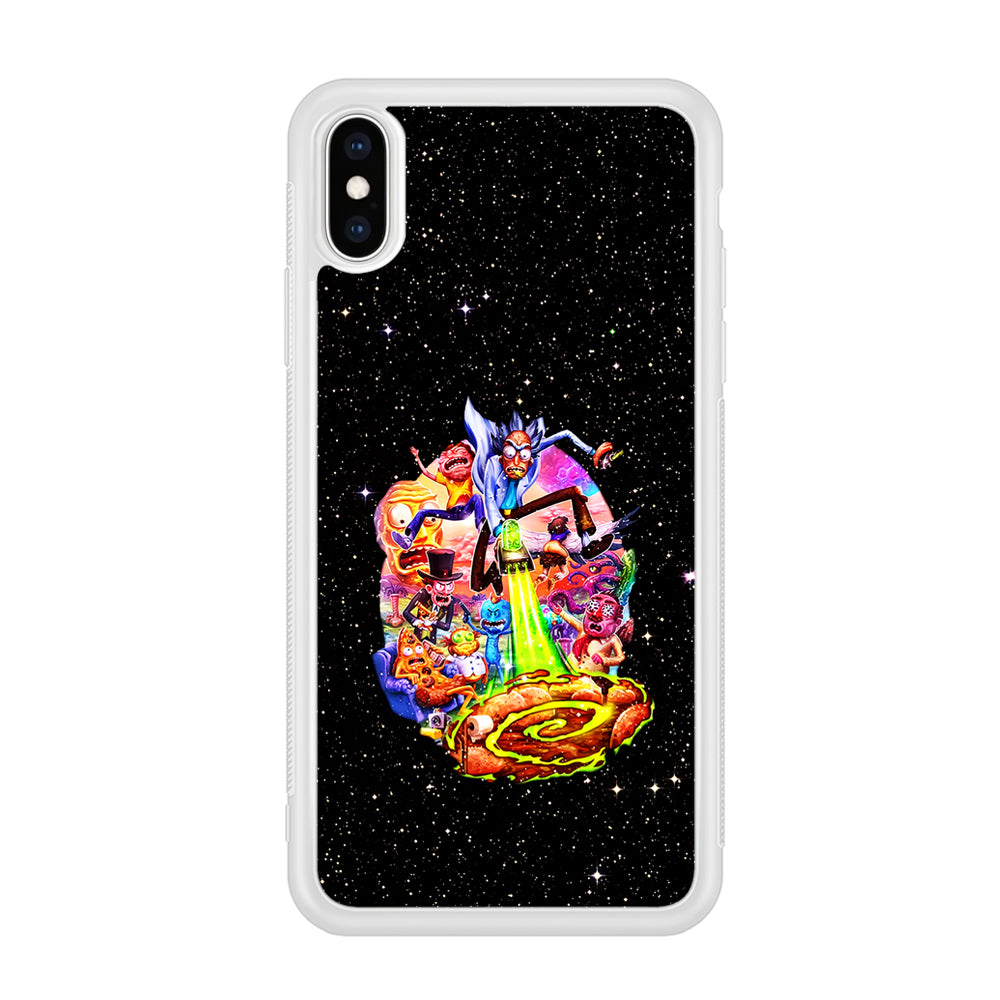 Rick and Morty Galaxy Starlight iPhone Xs Case-Phone Case-Rubber White (2D Case)-Altracase