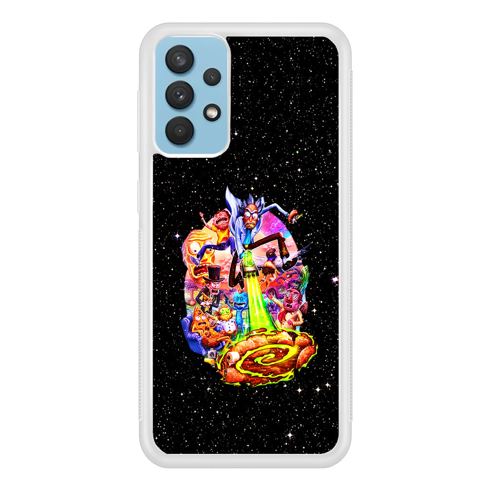 Rick and Morty Galaxy Starlight Samsung Galaxy A32 Case-Phone Case-Rubber White (2D Case)-Altracase