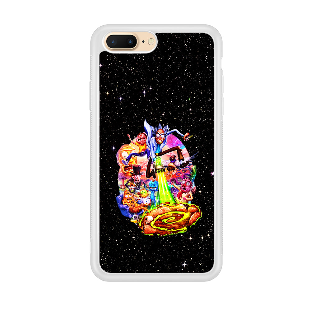 Rick and Morty Galaxy Starlight iPhone 8 Plus Case-Phone Case-Rubber White (2D Case)-Altracase