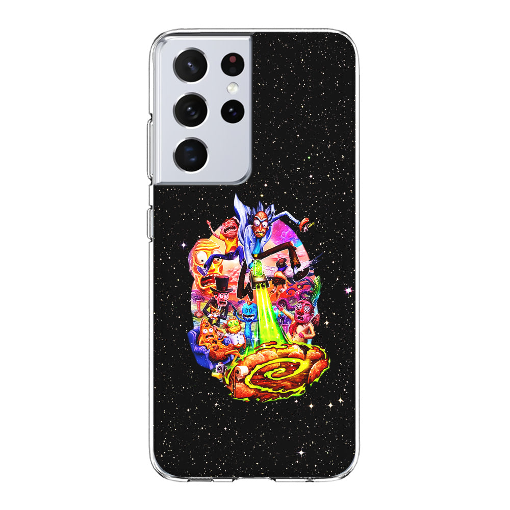Rick and Morty Galaxy Starlight Samsung Galaxy S24 Ultra Case-Phone Case-Clear Soft Case-Altracase