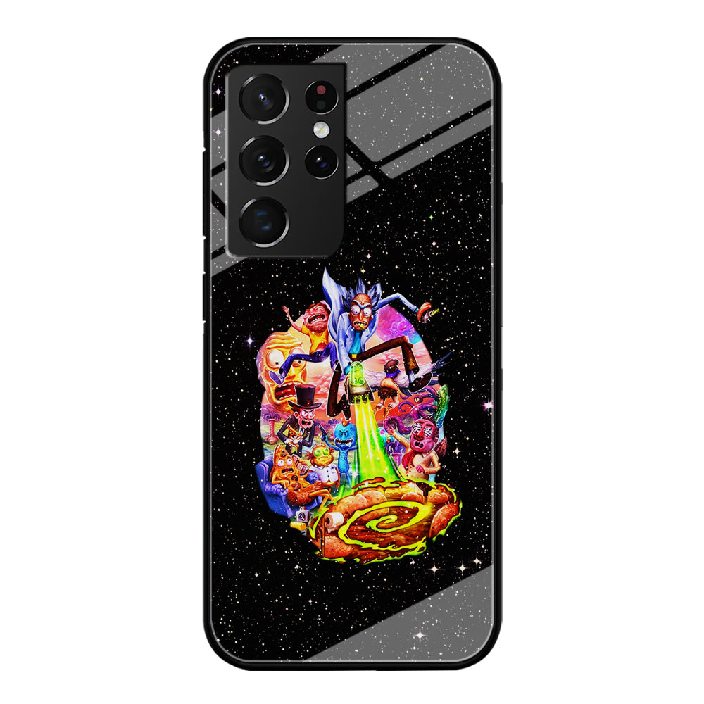 Rick and Morty Galaxy Starlight Samsung Galaxy S22 Ultra Case-Phone Case-Tempered Glass Case-Altracase