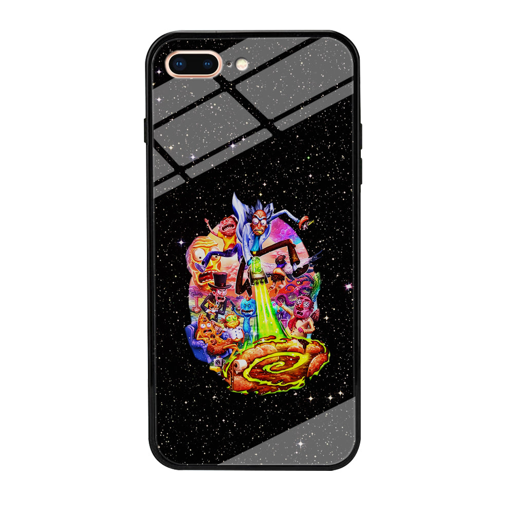 Rick and Morty Galaxy Starlight iPhone 8 Plus Case-Phone Case-Tempered Glass Case-Altracase