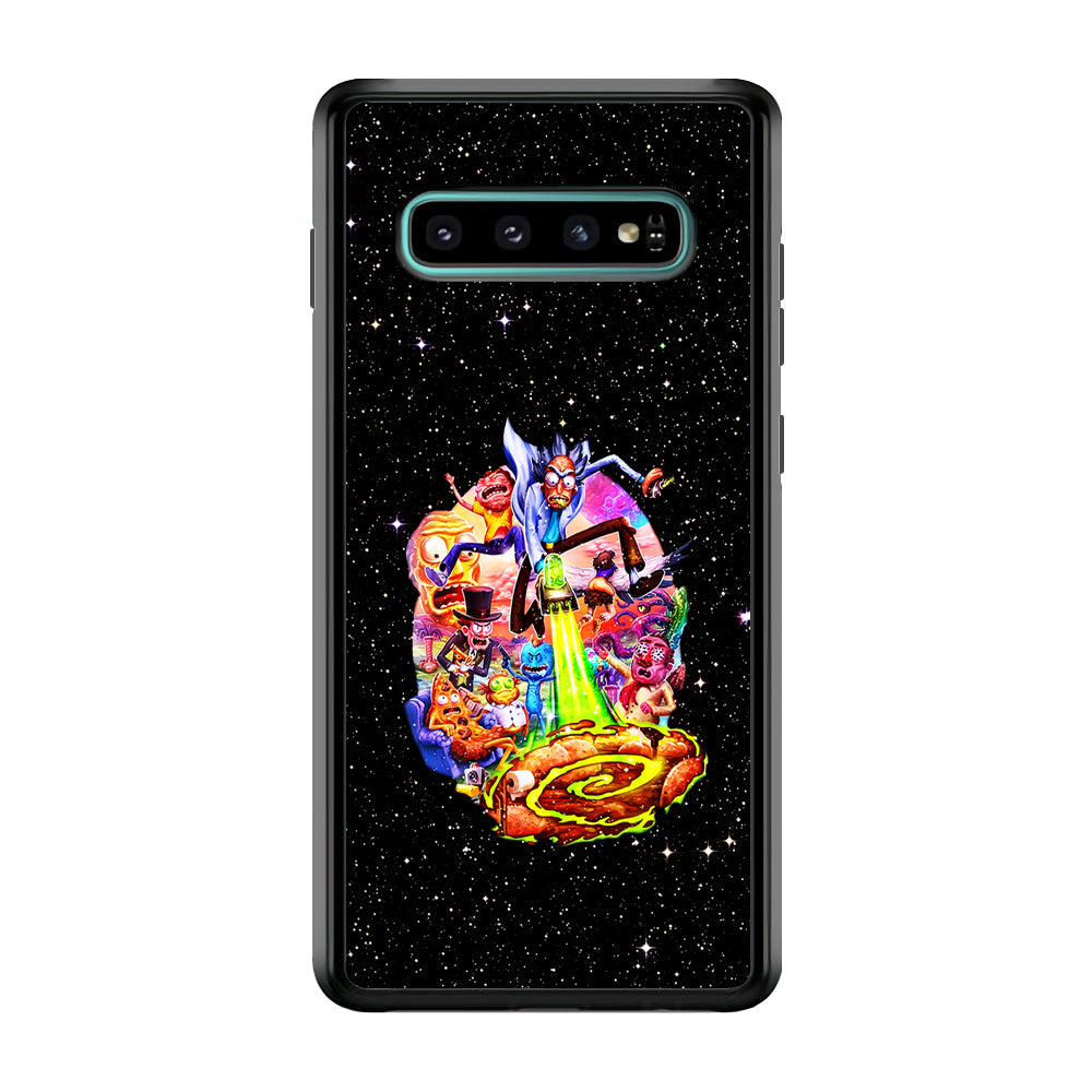 Rick and Morty Galaxy Starlight Samsung Galaxy S10 Plus Case-Phone Case-Rubber Black (2D Case)-Altracase