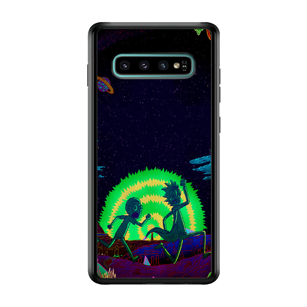 Rick and Morty Green Portal Samsung Galaxy S10 Case-Phone Case-Rubber Black (2D Case)-Altracase