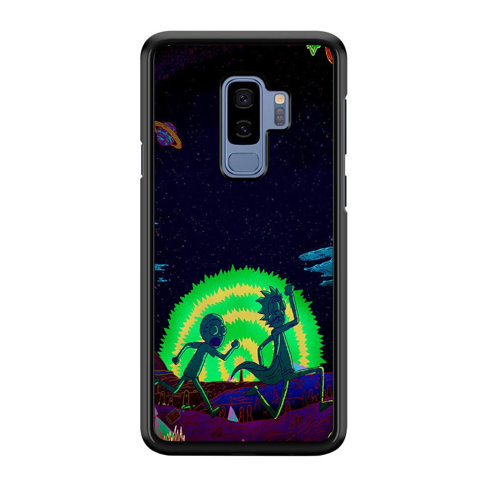 Rick and Morty Green Portal Samsung Galaxy S9 Plus Case-Phone Case-Rubber Black (2D Case)-Altracase