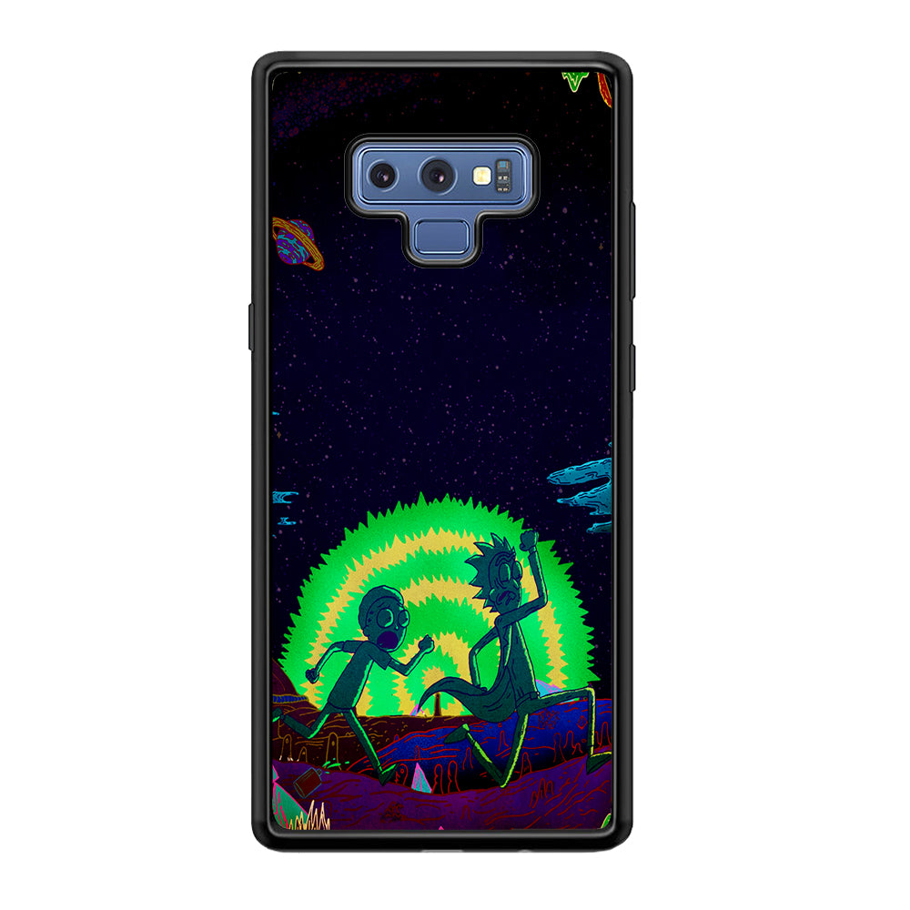 Rick and Morty Green Portal Samsung Galaxy Note 9 Case-Phone Case-Rubber Black (2D Case)-Altracase