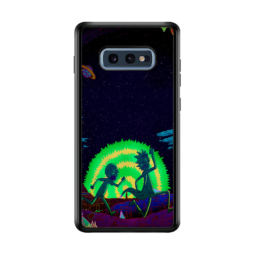 Rick and Morty Green Portal Samsung Galaxy S10E Case-Phone Case-Rubber Black (2D Case)-Altracase