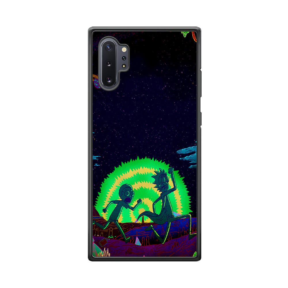 Rick and Morty Green Portal Samsung Galaxy Note 10 Plus Case-Phone Case-Rubber Black (2D Case)-Altracase