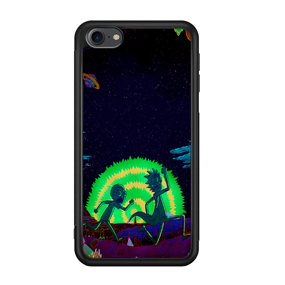 Rick and Morty Green Portal iPod Touch 6 Case-Phone Case-Rubber White (2D Case)-Altracase