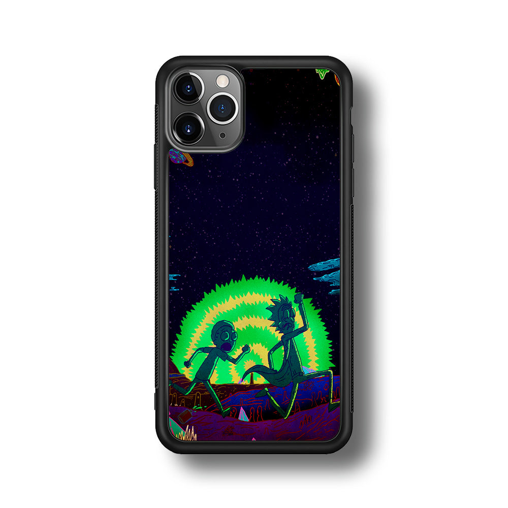Rick and Morty Green Portal iPhone 11 Pro Max Case-Phone Case-Rubber Black (2D Case)-Altracase