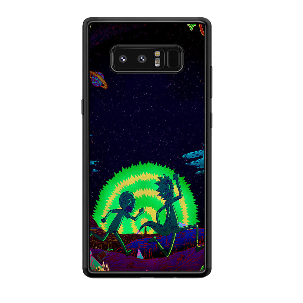 Rick and Morty Green Portal Samsung Galaxy Note 8 Case-Phone Case-Rubber Black (2D Case)-Altracase
