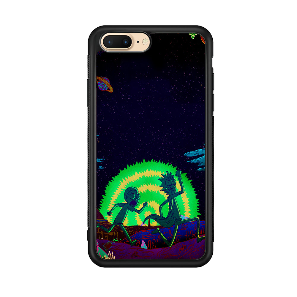 Rick and Morty Green Portal iPhone 8 Plus Case-Phone Case-Rubber Black (2D Case)-Altracase