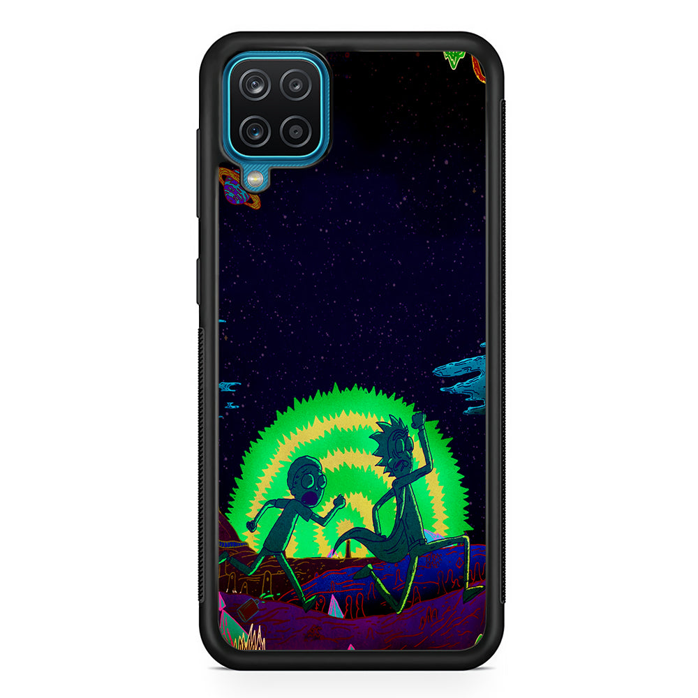 Rick and Morty Green Portal Samsung Galaxy A12 Case-Phone Case-Rubber Black (2D Case)-Altracase